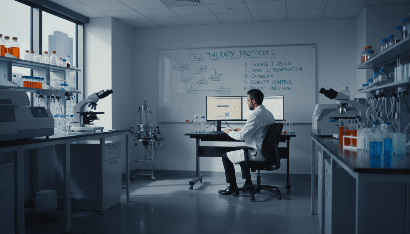 Cell therapy research and development workspace