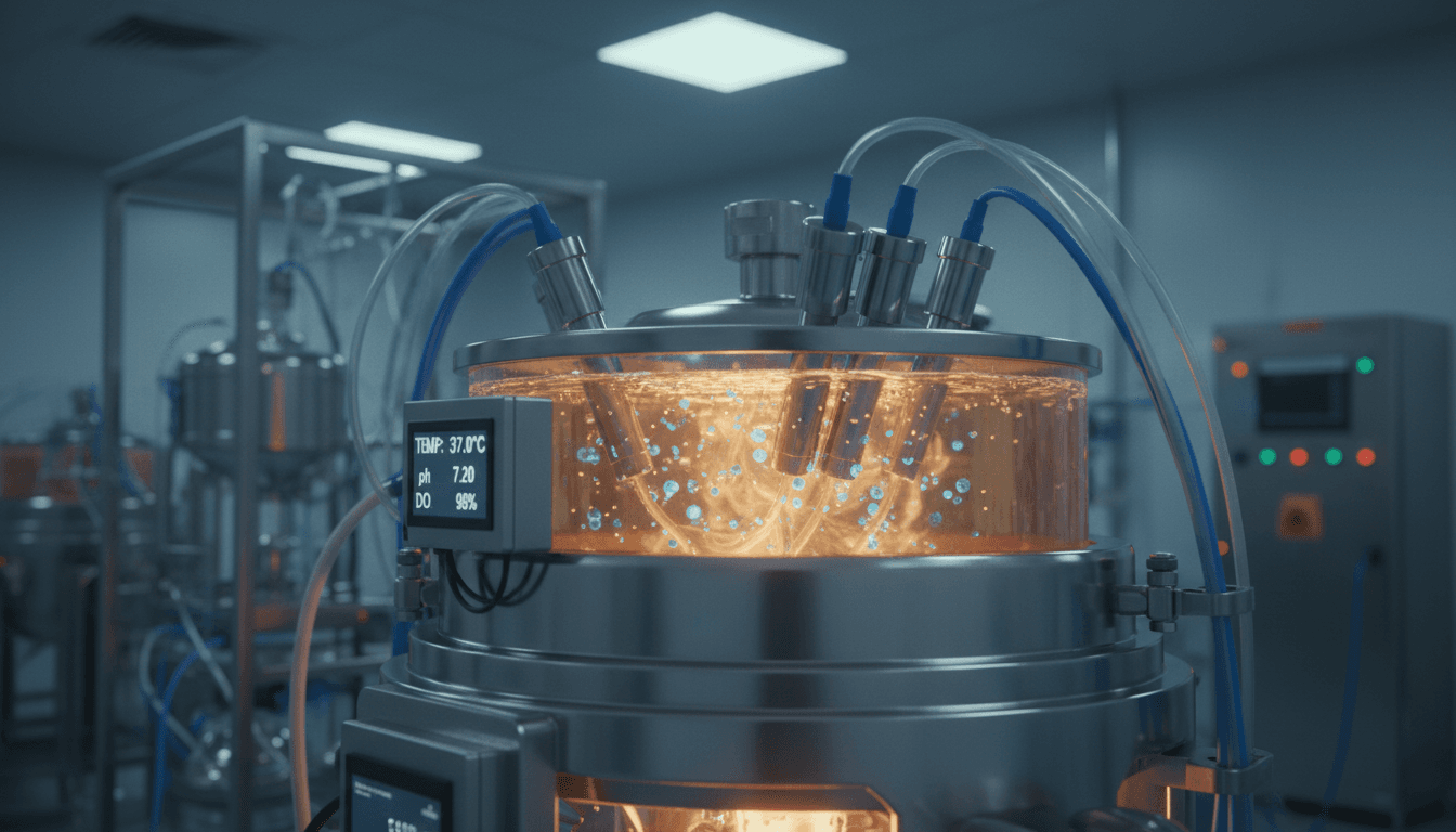 Biomanufacturing platform with cell culture bioreactor